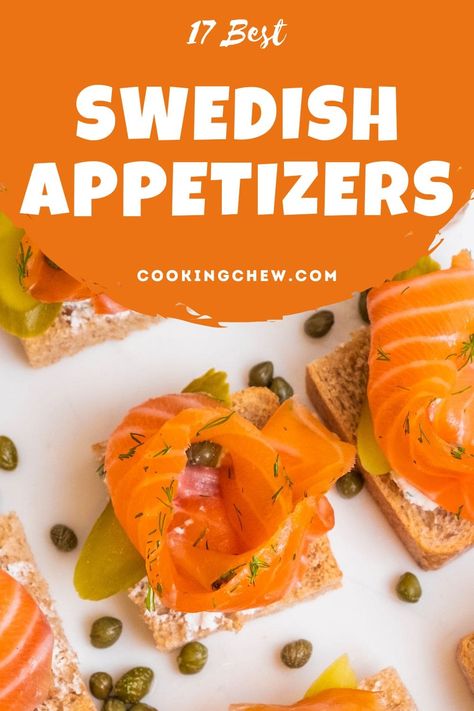 Looking for Swedish appetizers? We've got a variety of recipes here. From Gravlax to Anchovy Palmiers, you're sure to find something that everyone will enjoy! Swedish Appetizer Recipes, Swedish Dinner Party, Swedish Holiday Recipes, Scandinavian Appetizers, Anchovies Appetizer, Swedish Appetizers, Phyllo Appetizers, Midsommar Party, Retreat Food