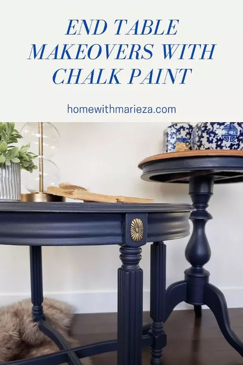 Painting Round Table Ideas, End Table Inspiration, Small Table Redo Furniture Makeover, Refurbished Round Side Table, Bold Furniture Colors, Painting Side Tables Ideas, Old Side Table Makeover, Small Table Painting Ideas, Small Table Makeover Diy