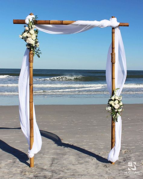 Bamboo Wedding Arch, Relaxed Beach Wedding, Seafoam Wedding, Bamboo Arbor, Beach Wedding Arch, Romantic Beach Wedding, Wedding Entrance Decor, Wedding Renewal Vows, Wedding Planning Decor