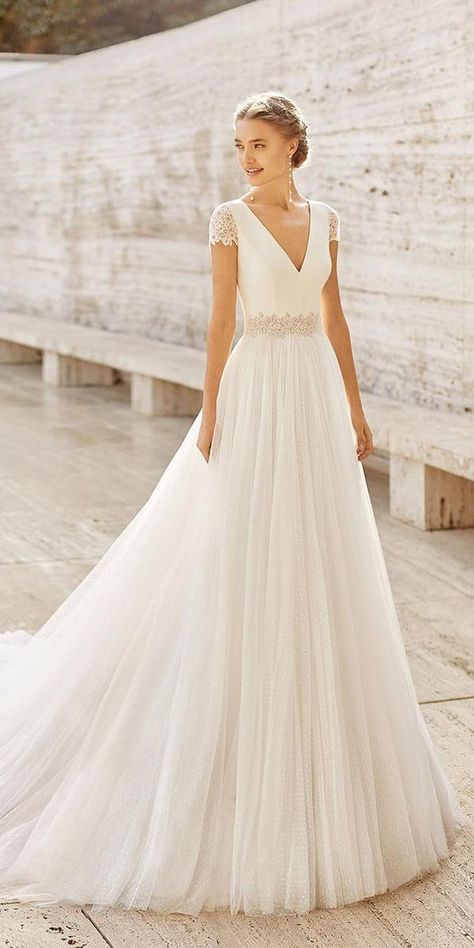 Wedding Dresses For 2023, Wedding Gown Trends, Unusual Wedding Dresses, Empire Waist Wedding Dress, Wedding Dresses A, Wedding Dresses A Line, Wedding Dress Cap Sleeves, Dresses A Line, Cape Wedding Dress