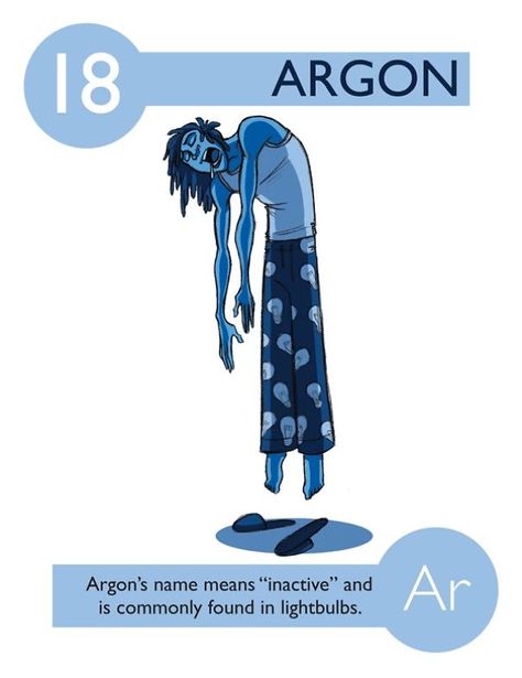 Argon Science Cartoons, Element Chemistry, Chemistry Periodic Table, Chemistry Basics, Periodic Elements, Chemistry Education, Chemistry Classroom, High School Chemistry, Teaching Chemistry