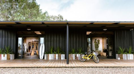 Kelly Slater's Surf Ranch Is All About Next-Wave Design - Sunset Magazine Surf Shack Interior Design, Surf Shack Interior Coastal Style, Modern Surf House, Hostel Vibes, Surf Interior Design, Kelly Slater Surf Ranch, Surf Kitchen, Surf Cabin, Surf Style Home