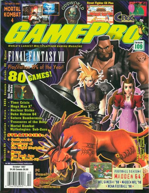 Gamepro Magazine, Street Fighter Ex, Video Game Magazines, Retro Games Poster, Gaming Magazines, Collage Des Photos, Final Fantasy Vi, Advent Children, Low Poly Games