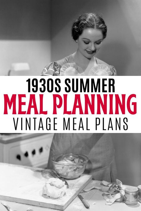 Frugal Summer Meals, 1930s Dinner Party, Breakfast Ideas Family, 1930s Food, 1930s Recipes, Vintage Meals, Weeks Worth Of Meals, 1950 Housewife, Baked Summer Squash