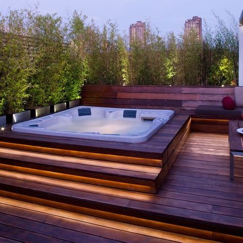 Whirlpool Deck, Hot Tub Landscaping, Tropical Patio, Hot Tub Designs, Hot Tub Patio, Outdoor Hot Tub, Hot Tub Deck, Hot Tub Backyard, Rooftop Design