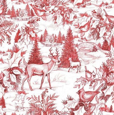 Toile Christmas, Christmas Toile, White Scrapbook, Christmas Scrapbook Paper, Inexpensive Crafts, Fabric Poster, Winter Woodland, Field Notes, Christmas Scrapbook