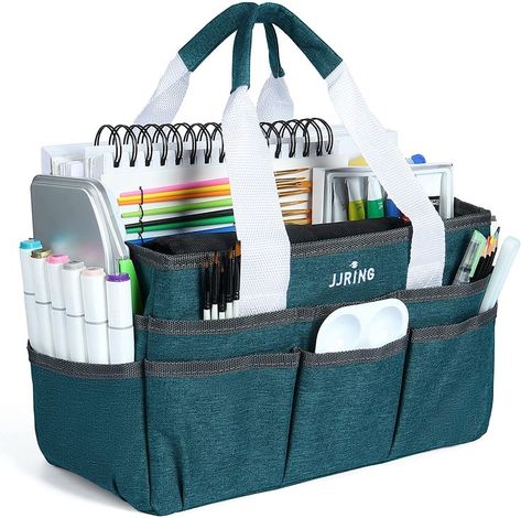 I love using these for morning baskets, art baskets, and individual school baskets on the go! Office Supplies Storage, Art Caddy, Craft Organizer, Office Supply Storage, Tote Bag Art, Craft Tote, Storage Caddy, Tote Organization, Bag Art