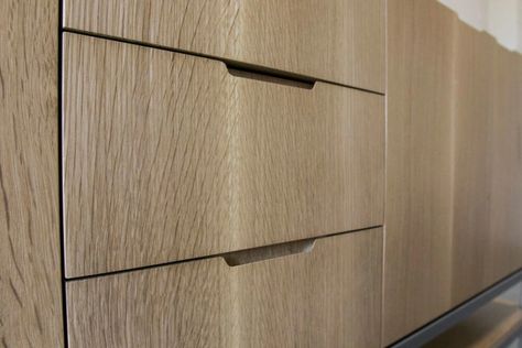 Why Rift White Oak is a Worthy Trend - gb&d Rift Cut White Oak Cabinets, White Oak Kitchen Cabinets, Slab Cabinet Doors, White Oak Cabinets, Slab Cabinets, Kitchen Cabinet Style, White Oak Kitchen, Oak Bathroom Vanity, Staining Cabinets