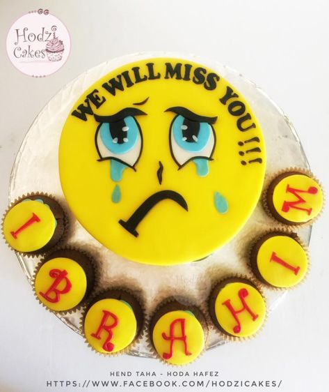 Miss You Cake, Goodbye Cake, Farewell Cake, Best Smile Quotes, Emoji Cake, Retirement Cake, Travel Cake, Crying Emoji, Cake Kids