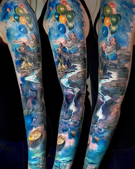 Top 100 Best Waterfall Tattoos For Women - Cascading Design Ideas Waterfall Tattoo Ideas, Waterfall Tattoos, Waterfall Tattoo, Jungle Tattoo, Amazing Waterfall, Mountain Waterfall, Landscape Tattoo, Upper Arm Tattoos, Sun Tattoos