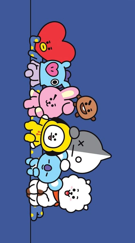 Bt21 Group Photo Cartoon, Bt21 Photo, Bt21 Group Photo, Bts Cartoon Wallpaper, Bt21 Landscape, Kpop Character, Bt21 Sketch, Bt21 Characters, Bts Cartoon