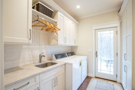 Hamptons Laundry Room, Speed Queen Washer, Laundy Room, Speed Queen, Laundry Room Lighting, Laundry Room Doors, Dog Room, Laundry Room Renovation, Laundry Design