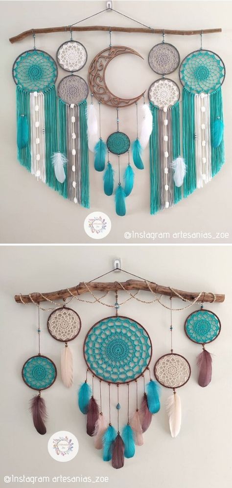 Macrame Wall Hanging Dream Catchers, Diy Dream Catcher Supplies, Macrame Dream Catcher Wall Hanging, Diy Dreamcatcher Easy, How To Make Dreamcatcher, Dream Catcher Designs Pattern, Doily Dream Catcher Diy, Make Dream Catcher Diy, How To Make A Dream Catcher Diy