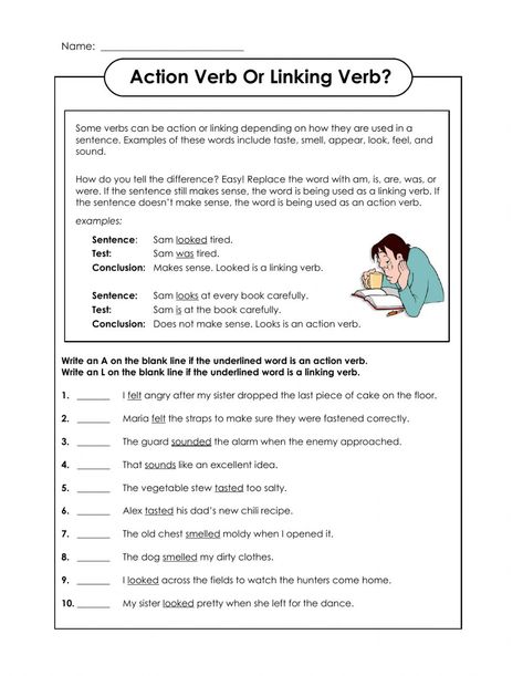 Action Linking And Helping Verbs Worksheet, Linking Verbs Worksheet, Helping Verbs Worksheet, Action Verbs Worksheet, Verbs Worksheet, Verb Words, Linking Verbs, 2nd Grade Spelling, Helping Verbs