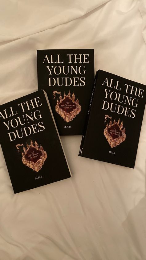 All the young dudes books mkb98 marauders fanfic remus lupin sirius black james potter Fanfic Book Binding, Atyd Book Covers, Fanfic Binding, All The Young Dudes Book Cover, Marauders Book Cover, Marauders Merch, All The Young Dudes Book, Marauders Fanfic, Remus Lupin Sirius Black