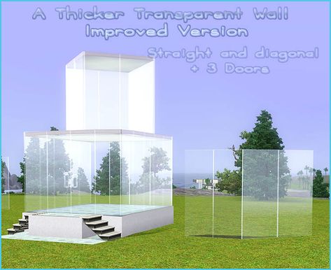 Mod The Sims - An Improved Thicker Transparent Wall Sims Funny, Mod Wall, Mods Sims 4, Los Sims 4 Mods, Transparent Wall, Sims 4 Cc Eyes, Sims 3 Mods, Sims 4 Kitchen, Die Sims 4