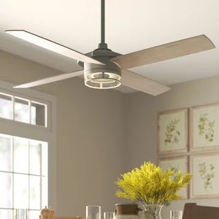 Cottage, Country & Farmhouse Ceiling Fans you'll Love in 2021 | Wayfair Ceiling Fans With Light Living Room, Living Room Ceiling Fan, Angled Ceiling, Farmhouse Ceiling Fan, Driftwood Finish, Remote Control Light, Ceiling Fan With Remote, Cozy Atmosphere, Laurel Foundry Modern Farmhouse