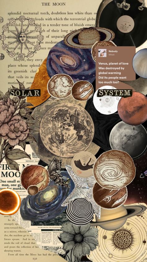 Solar system Aesthetic Solar System Wallpaper, Solar System Collage, Solar System Wallpaper Aesthetic, Aesthetic Solar System, Solar System Aesthetic, Astronomy Prints, Solar System Wallpaper, Vintage Astronomy Prints, System Wallpaper