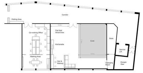 Small Film Studio, Transport Photography, Video Editing Studio, Photography Layout, Studio Plan, Interior Presentation, Famous Photography, Editing Studio, Writing Studio