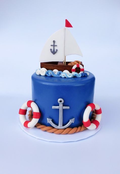 Sailing Cake, Nautical Birthday Cakes, Kawaii Cakes, Navy Cake, Navy Cakes, Sailor Birthday, Ship Cake, Boat Cake, Make Birthday Cake