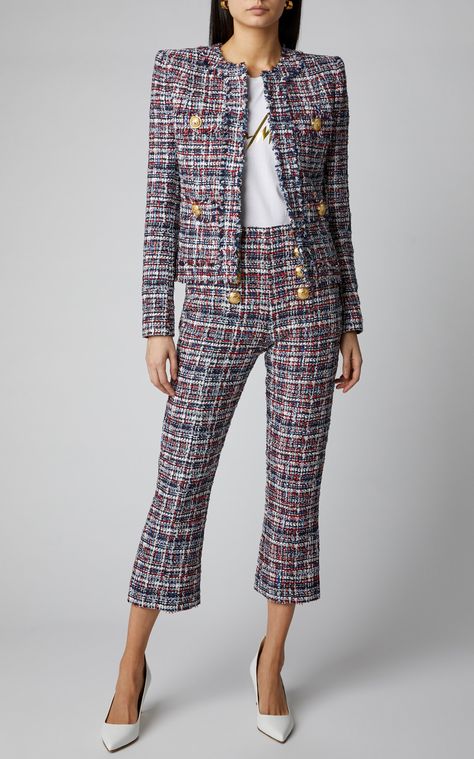 Tweed Pants Outfit, Tweed Outfit Women, Tweed Suit Women, Tweed Outfits, Tweed Fashion, Tweed Outfit, Interview Outfits, Balmain Fashion, Tweed Style