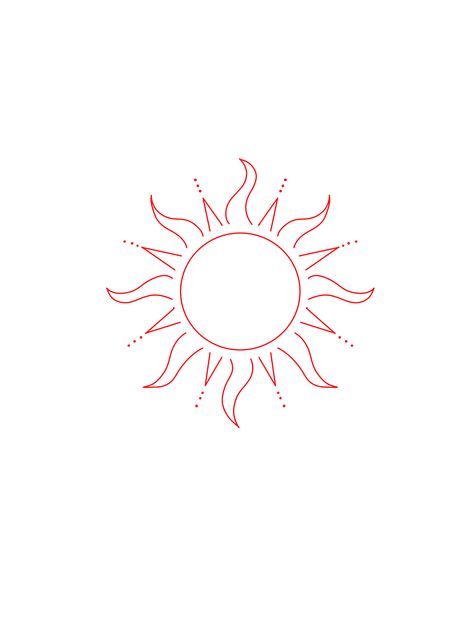 Beautiful Sun Tattoo, Sun Tattoo Outline, Sun Tattoo Sketch, Sun Fine Line Tattoo, Fine Line Sun Tattoo, Red Sun Tattoo, Sole Tattoo, Sun Line Art, Sun Tattoo Design