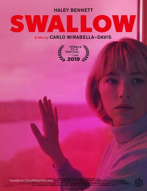 Tonight's Film: #Swallow A young woman of an average economic background marries an upper-class man; soon, however, she finds herself eating household objects in an effort to equalize herself to her yuppie-husband, who does not seem to truly care for her or their unborn child. B- Swallow Movie, Psychological Thriller Movies, Haley Bennett, Film Poster Design, Tv Program, I Love Cinema, Thriller Movie, Movie Covers, Psychological Thrillers