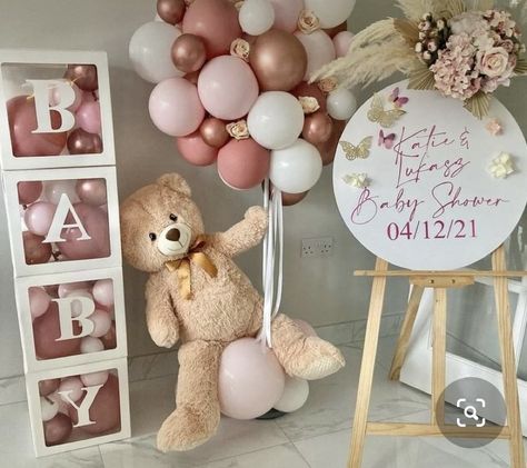 Teddy Bear Baby Shower Theme, Baby Shower Girl Diy, Classy Baby Shower, Bear Baby Shower Theme, Idee Babyshower, Baby Shower Theme Decorations, Baby Shower Deco, Cadeau Baby Shower, Girl Baby Shower Decorations