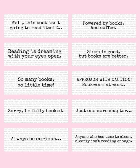 Small Quotes For Bookmarks, Diy Bookmark Quotes, Book Lover Bookmarks, Book Quotes For Bookmarks, Bookmark Sayings Quotes, Book Mark Quotes Funny, Quotes To Write On Bookmarks, Sayings For Bookmarks, Bookmark Phrases