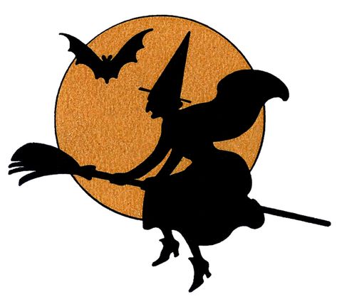 Free Halloween Witch Silhouette Templates, Download Free Clip Art, Free Clip Art on Clipart Library Vintage Halloween Printables, Witches Night Out, Topper Halloween, Happy Halloween Pictures, Witch Flying, Photo Halloween, Vintage Halloween Witch, Vintage Halloween Images, Witch Silhouette