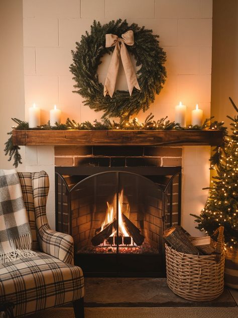 Cozy Famhouse Christmas Fireplace!!♥️🎄📷 Fireplace Aesthetic Cozy, Cozy Fireplace Aesthetic, Cozy Fireplace Decor, Fireplace Aesthetic, Christmas Day Dinner, Winter Fireplace, Video Tiktok, Cozy Fireplace, Christmas Fireplace