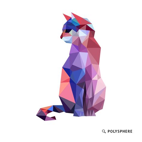 Geometric Cat Art, Geometric Animal Painting, Polygon Art Geometry, Geometric Animals Drawing, Geometric Line Tattoo, Geometric Art Animal, Kat Diy, Wrist Tattoo Ideas, Line Tattoo Ideas