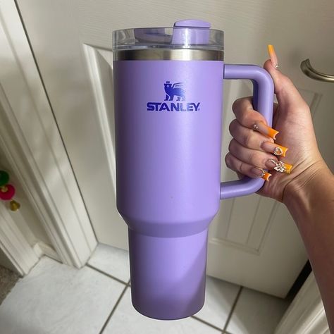 LAVENDER STANLEY CUP 40OZ Stanley Cup Lavender, Dark Purple Stanley Cup, Stanley Cup Purple, Stanley Cups Aesthetic, Standly Cups, Purple Stanley Cup, Stanley Ideas, Stanley Water Bottle, Tumblr Cup