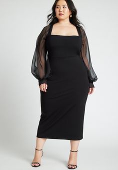 Formal Wedding Guest Attire Plus Size, Formal Plus Size Wedding Guest Dress, Black Tie Gala Dress Plus Size, Black Dress For Cocktail Party, Black Tie Wedding Guest Dress Summer Plus Size, Black Formal Dress Short Plus Size, Mid Size Black Tie Dress, Cocktail Dress Plus Size Wedding, Fall Cocktail Dress Plus Size