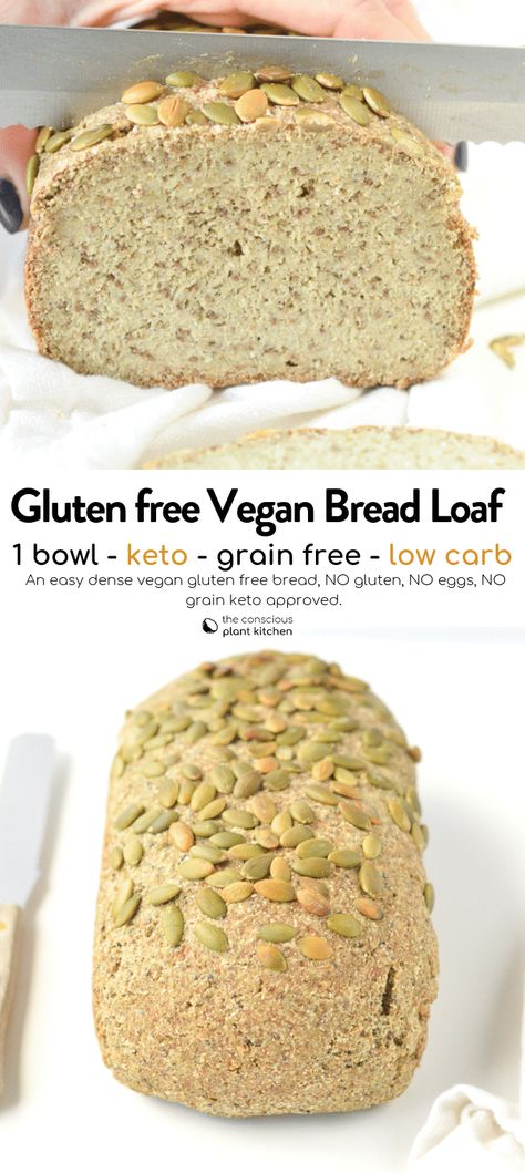 Gluten Free Vegan Bread, Vegan Bread Recipe, Resep Smoothie, Vegan Keto Recipes, Pain Sans Gluten, Lowest Carb Bread Recipe, Low Carb Flour, Plant Kitchen, Keto Vegan