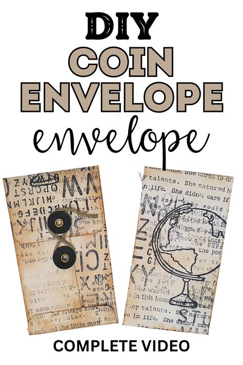 DIY coin envelope tutorial. Make and customize your coin envelope for any project Diy Coin Envelope, Coin Envelope Template, Treasure Books, Diy Craft Hacks, Homemade Envelopes, Envelope Journal, Envelope Tutorial, 3d Paper Projects, Vintage Scrapbooking