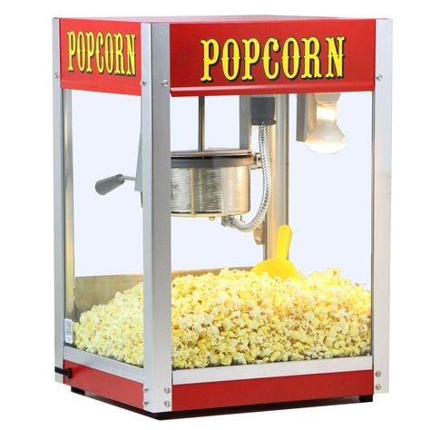 Paragon Theater Pop 4-Ounce Popper Popcorn Machine, Red Commercial Popcorn Machine, Popcorn Oil, Cotton Candy Machines, Kettle Popcorn, Popcorn Salt, Hot Popcorn, Red Cabinets, Popcorn Popper, Pop Popcorn