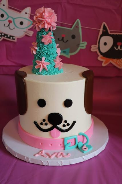 Puppy Party Theme, Puppy Birthday Cakes, Dog Themed Birthday Party, Colorful Hairstyles, Dog Themed Parties, Puppy Birthday Parties, Puppy Cake, Dog Birthday Cake, Dog Cakes