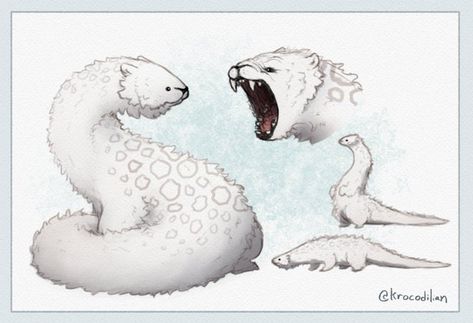 (5) Media Tweets by Kroco 🌿 (@krocodilian) / Twitter Animal Companion Fantasy Art, Winter Monster Art, Mixed Animals Drawing, Polar Bear Character Design, Snowy Owlbear, Forest Character Design, Ice Creature, Magical Creatures Mythology, Creature Fantasy