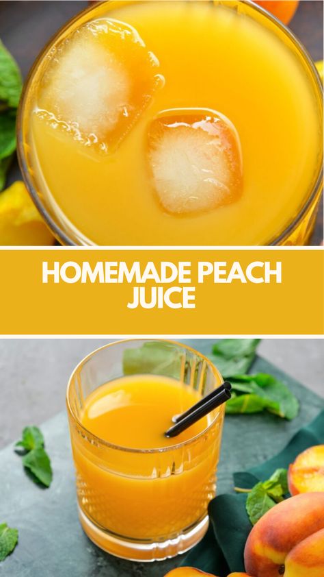 Homemade Peach Juice recipe made of fresh, ripe peaches, sugar, and a splash of lemon juice serve 4-6 glasses takes about 30 minutes to prepare, resulting in a refreshing and sweet beverage perfect for hot summer days. Mango Juice Recipe, Peach Juice, Mango Juice, Fruity Desserts, Juice Recipe, Peach Mango, Fruit Juice, Juicing Recipes, Lemon Juice