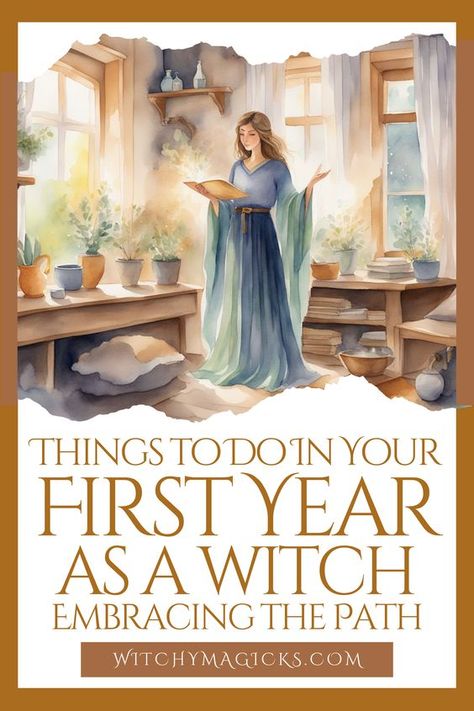 Embark on your journey as a witch with confidence and clarity. Discover essential practices, rituals, and tips to help you embrace the craft in your first year. From learning the basics of spellwork to connecting with nature and celebrating the Wheel of the Year, this guide is perfect for beginners seeking to fully embrace their magical path.  #NewWitch #WitchcraftForBeginners #FirstYearWitch #EmbraceTheCraft #WitchyWisdom #SpiritualJourney #WitchLifeTips #Witchcraft #WitchyMagicks Celtic Paganism For Beginners, Pagan For Beginners, Witch New Year, Witch Rituals For Beginners, First Of The Month Rituals Witch, Witch Books For Beginners, Things To Research As A Beginner Witch, Witchcraft For Beginners Learning, Witch Tips For Beginners