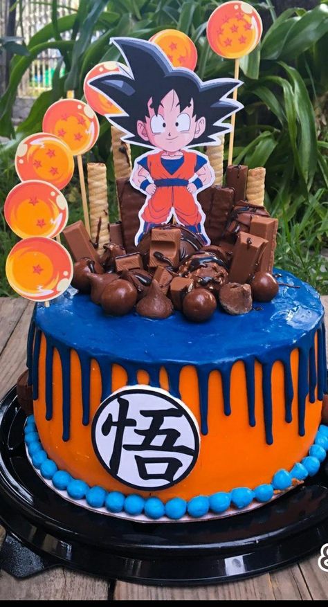 Dragon Ball Z Birthday Cake Ideas, Dragonball Birthday Cake, Goku Theme Party Ideas, Dragonball Z Party Ideas, Dragon Ball Z Gift Ideas, Dbz Birthday Party Ideas, Dragon Ball Z Party Ideas Birthdays, Dragon Ball Z Cake Ideas, Dragon Ball Z First Birthday