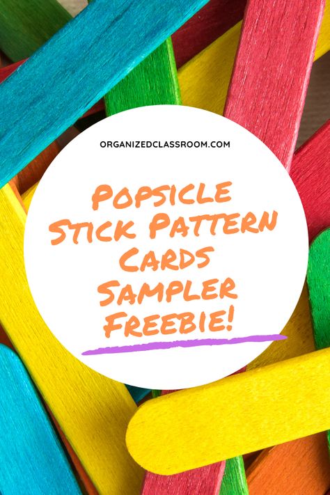 Popsicle Stick Pattern Cards Freebie! Math fun using inexpensive popsicle sticks you probably already have in your classroom right now! Enjoy! Stick Letters, Organized Classroom, Pattern Cards, Teacher Freebies, Spring Classroom, Classroom Freebies, Kindergarten Teaching, Popsicle Stick, Classroom Door