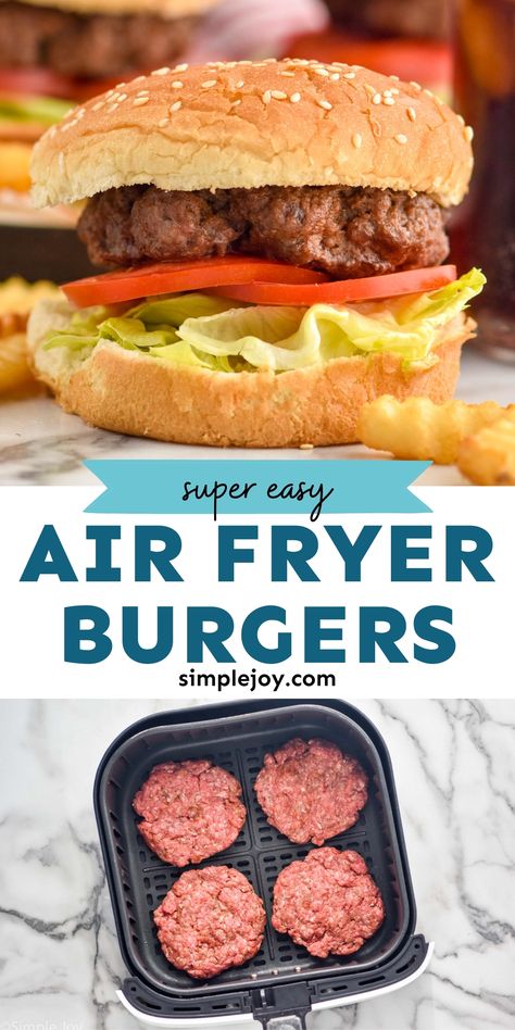 Air Fried Cheese Burgers, Air Fried Burger Patties, Fresh Burgers In Air Fryer, Airfry Burger Patty, Air Fryer Cheese Burgers, Air Fryer Beef Burgers, Airfryer Burgers Fresh, Burger Patty Air Fryer, Airfry Hamburger Patties