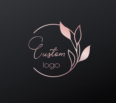 #etsy shop: Modern custom Logo, Rose gold Logo, Business Logo, Branding Logo, , Logos, Flowers Logo, Calligraphy logo design, Watermark logo, Nature https://etsy.me/3yKWnCK #rosegold #wedding #black #digitalfont #calligraphyfo