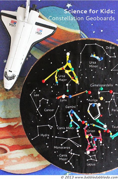 Make a simple constellation geoboard for a great kids astronomy project. This tutorial includes a template/instructions for making a Constellation Geoboard. Astronomy Crafts, Outer Space Crafts For Kids, Homeschool Astronomy, Outer Space Crafts, Stem Activities Kindergarten, Babble Dabble Do, Space Activities For Kids, Space Crafts For Kids, Kid Science