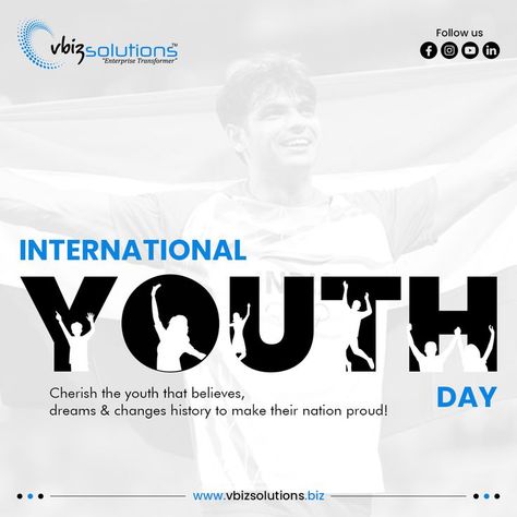 International Youth Day Creative Ads, National Youth Day Creative Ads, Youth Day Creative Ads, World Youth Day, International Youth Day, Social Media Content Strategy, Nurse Art, Email Marketing Template, Youth Day