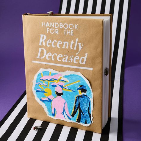 BEETLEJUICE BEETLEJUICE™ Handbook for the Recently Deceased Beetlejuice Book Of The Dead, Handbook For The Recently Deceased Diy, Beetlejuice Suit, Diy Beetlejuice, Fun Halloween Decorations, Tombstone Diy, Beetlejuice Book, Handbook For The Recently Deceased, Beetlejuice Costume