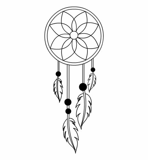 Simple Dream Catcher Drawing, Tattoo Stencil Outline Simple, Simple Dream Catcher Tattoo, Simple Dream Catcher, Dream Catcher Sketch, Snowman Tattoo, Dream Drawings, Atrapasueños Tattoo, Dream Catcher Coloring Pages