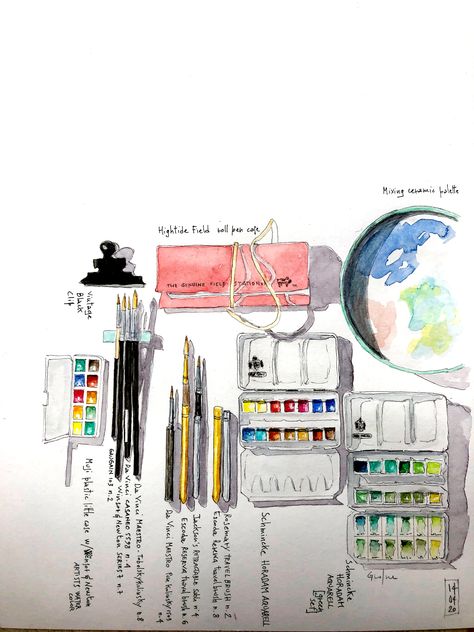 #Watercolor #setup #watercolorbrushes #palette Limited Palette Watercolor, Watercolor Palette Setup, Travel Watercolor, John Harrison, Watercolor Tutorials, Watercolor Journal, School Things, Watercolor Palette, Watercolor Brushes